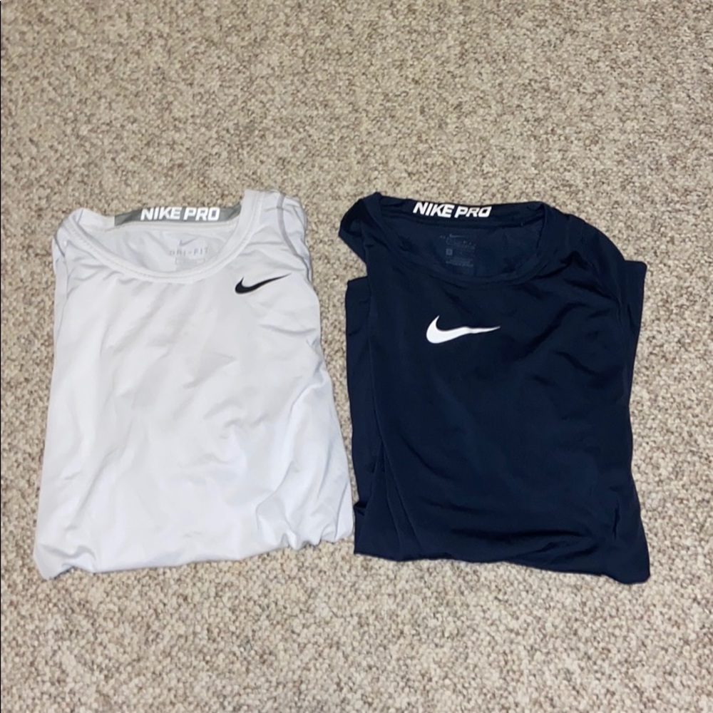2 Nike Pro Dri-Fit Athletic Shirts